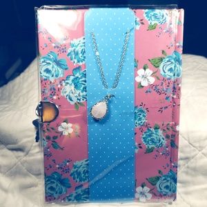 Pink floral lined page journal.